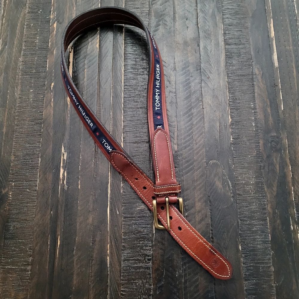 Tommy Hilfiger Leather Belt Mens Size 30